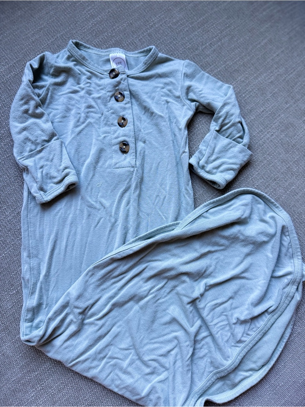 Lou Lou & Company Light Blue Baby One-Piece Gown with Buttons